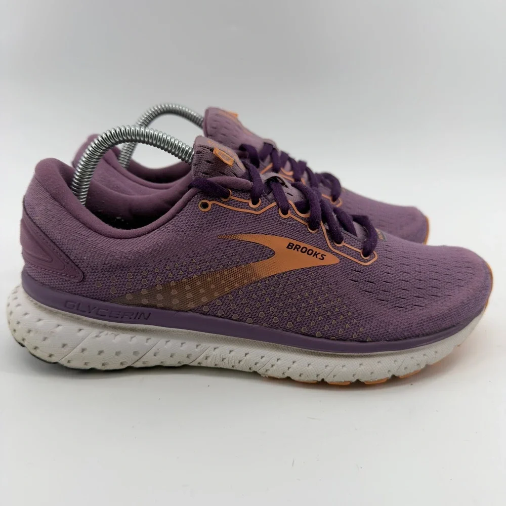 Brooks Glycerin 18 Womens Running Shoes Purple Copper Size 10
